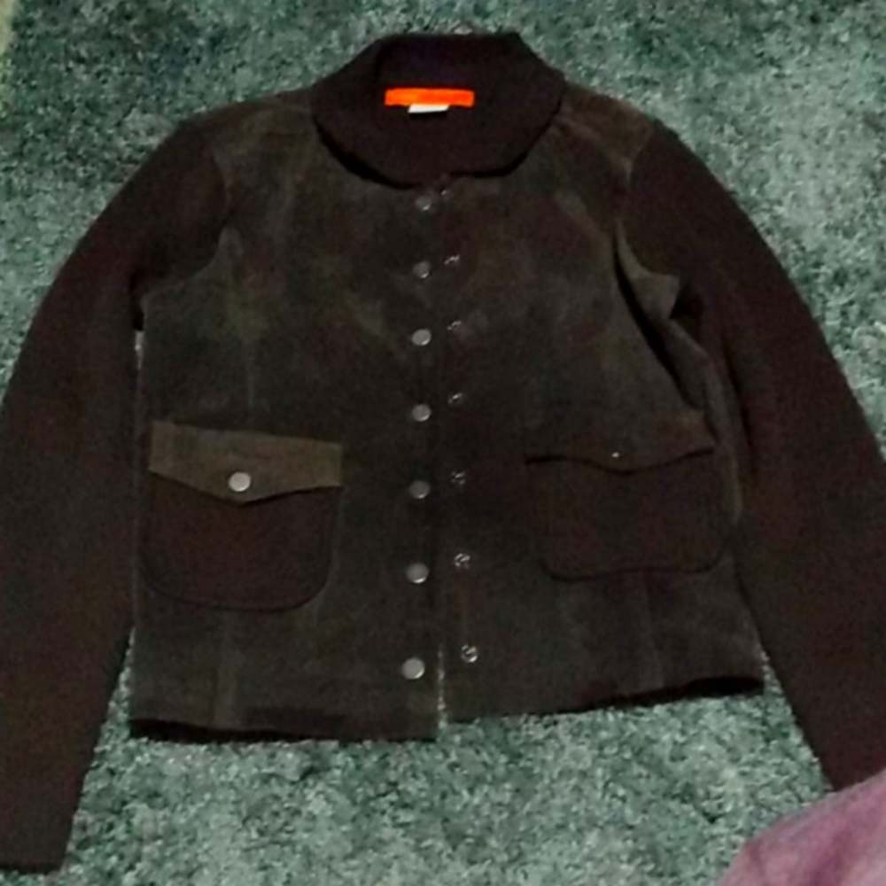 Cynthia Steffe suede sweater jacket, S